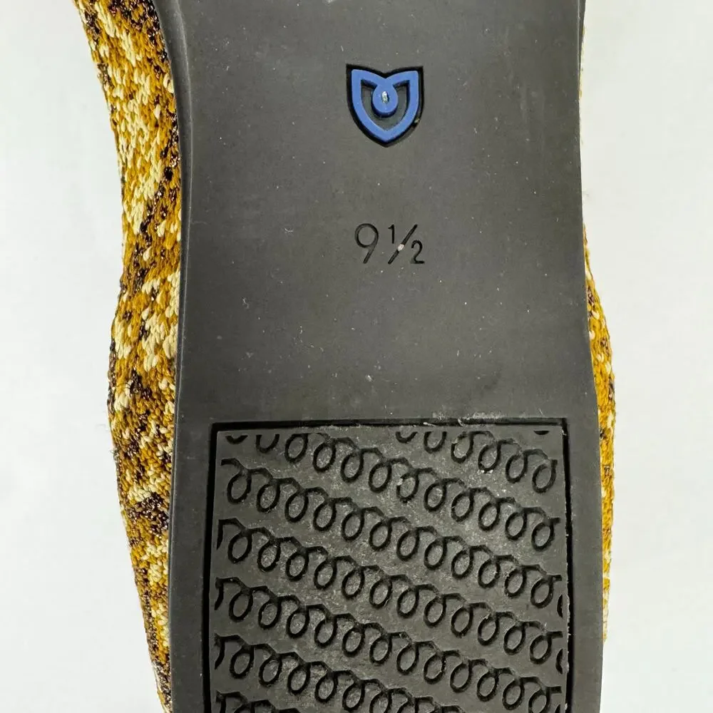 Rothy's The Loafer Fabric Knit Slip-On Flats Shoes in Bronze Metallic Python 9.5